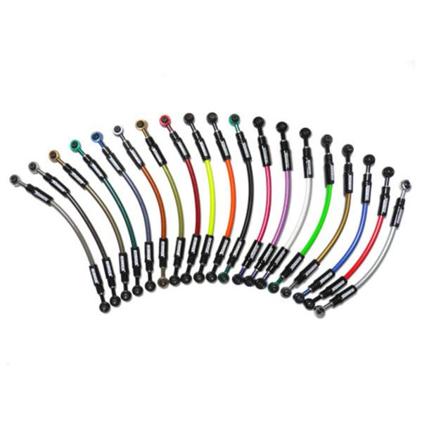 Accossato black brake hoses kit with black stainless steel fitting Suzuki GSF650 2005-2008