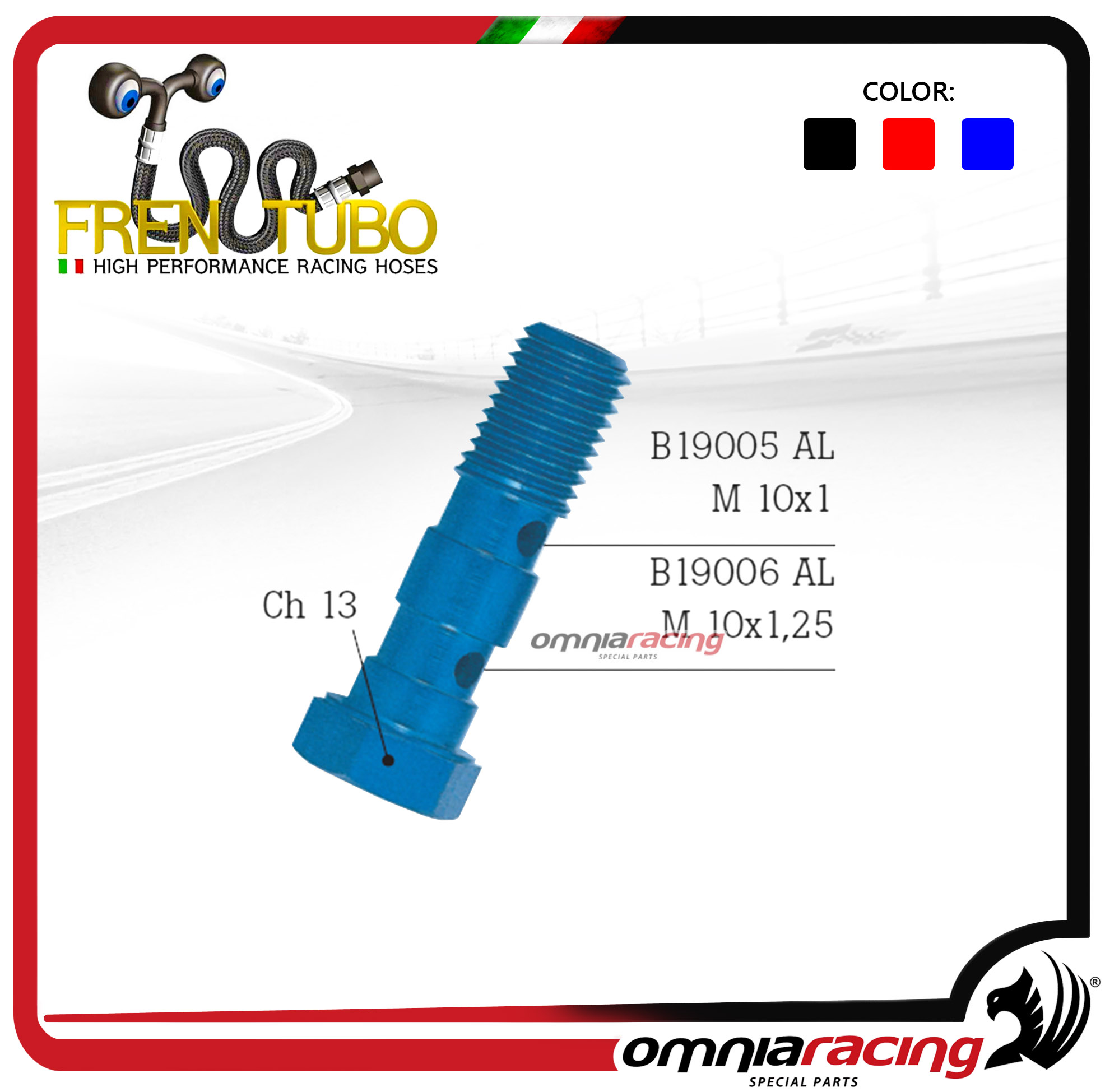 Frentubo spare parts and accessories bolt in ergal size M 10x1 color red