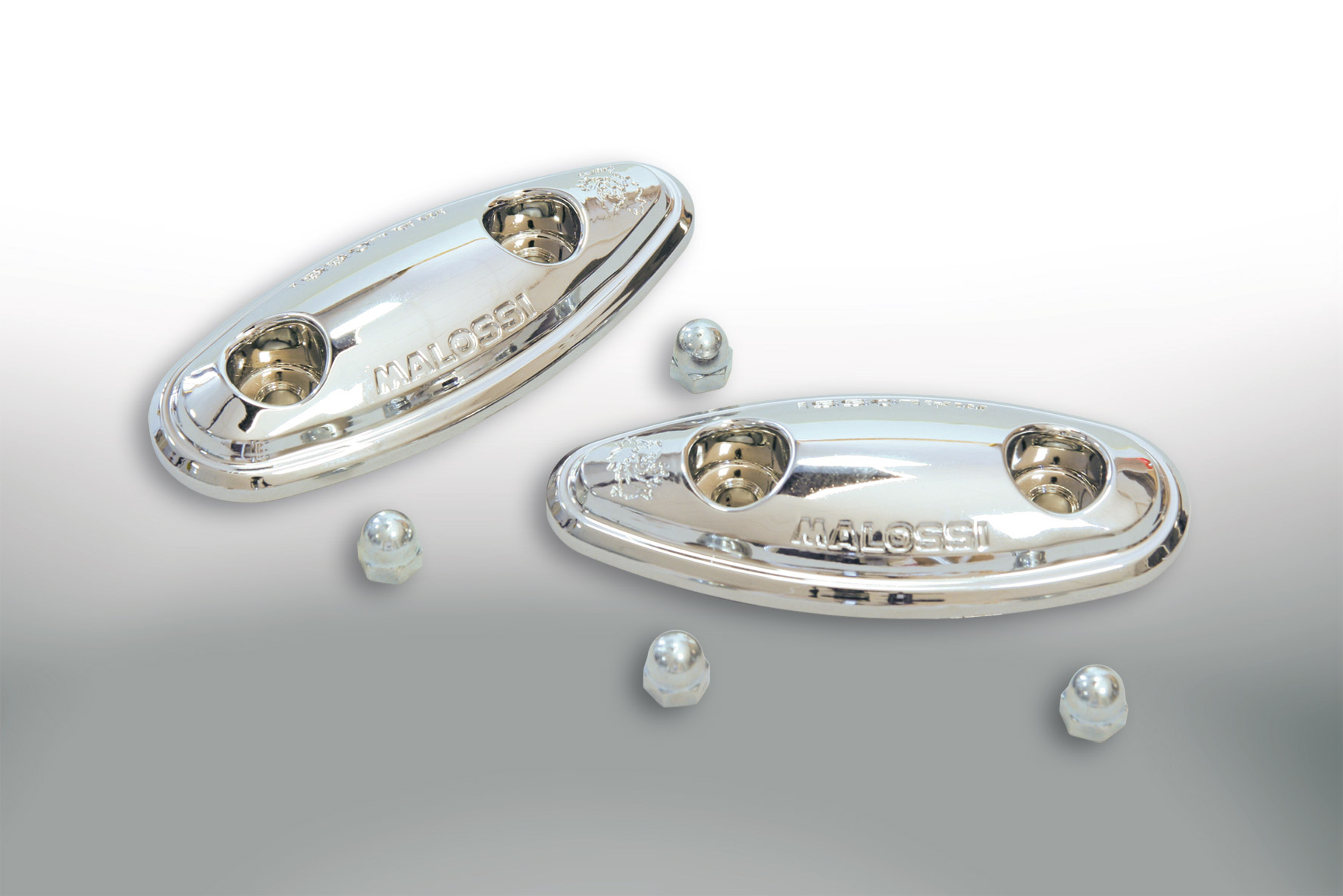 Malossi 2 chrome covers for rearview mirror slots Yamaha Tmax 500 4T LC 2001-2003