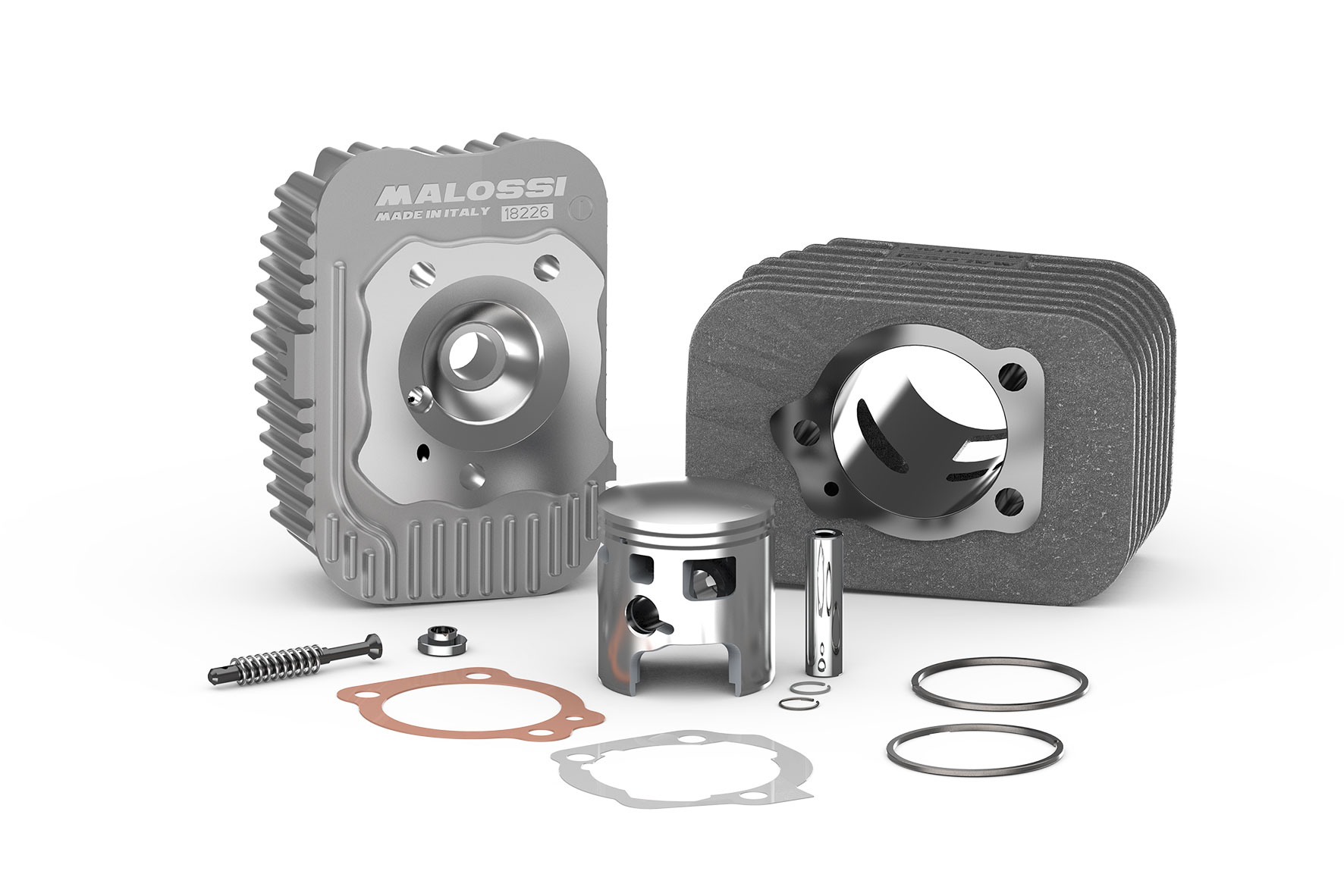 Malossi Cast iron cylinder kit D.46.5 with D.10 pin Piaggio Bravo 50 2T
