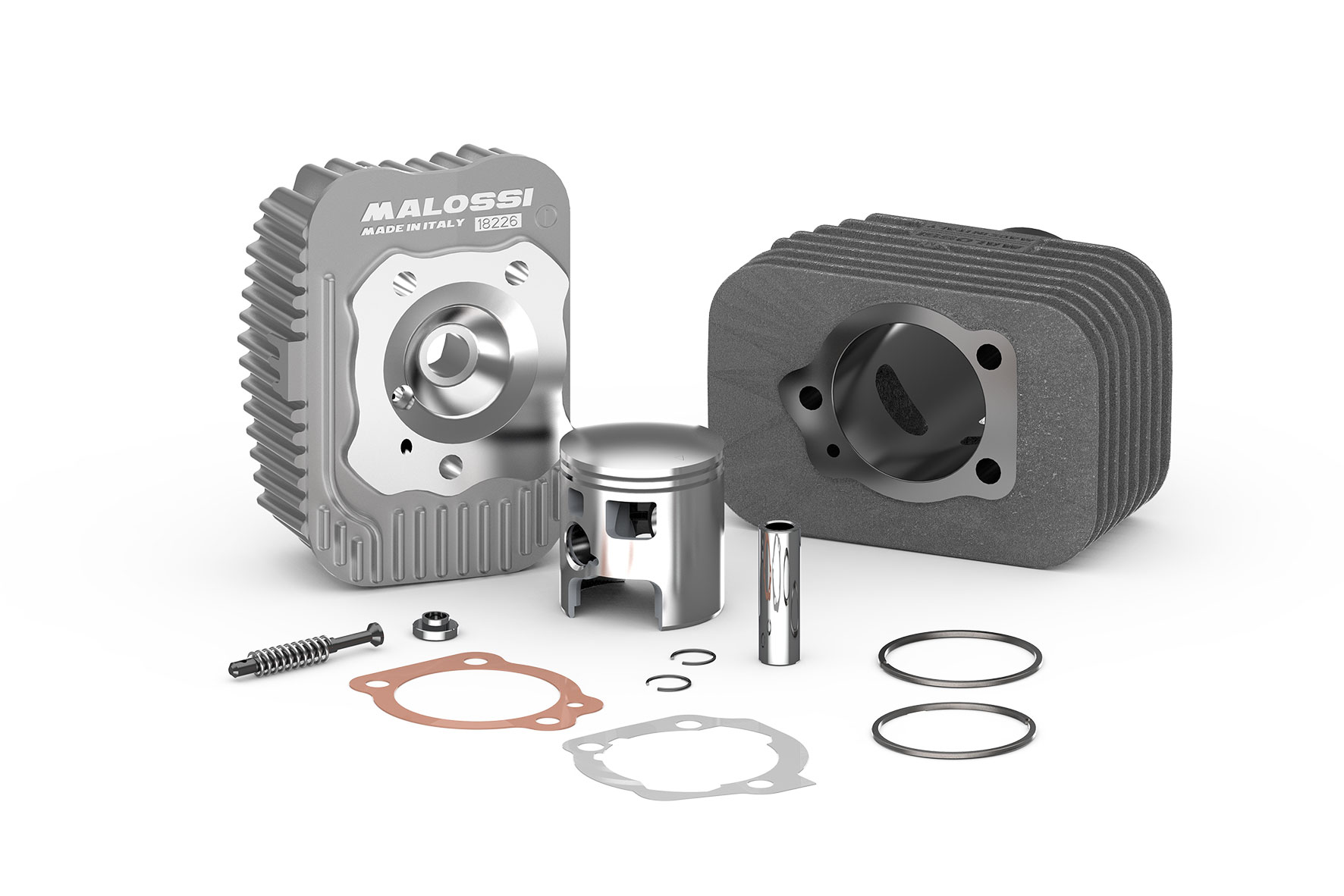 Malossi Cast iron cylinder kit D.46.5 with D.12 pin Piaggio Bravo 50 2T