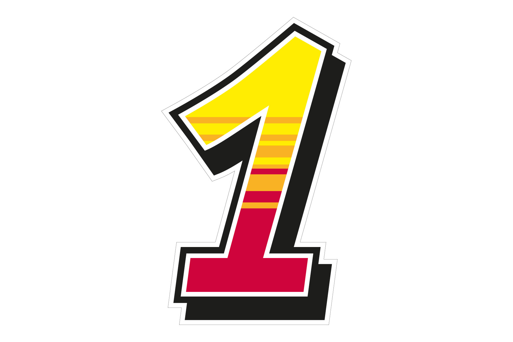 Malossi 2 adesivi Enko4 numero 1 - dimensioni 12x19 cm