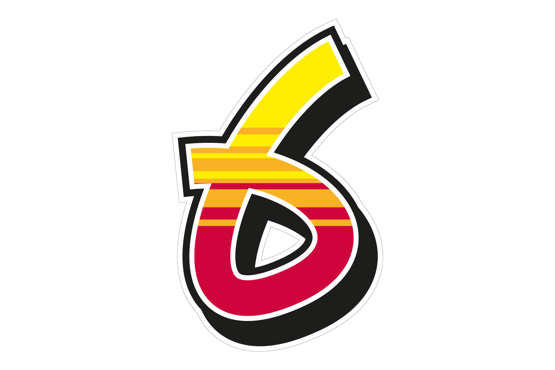 Malossi 2 adesivi Enko4 numero 6 - dimensioni 12x19 cm