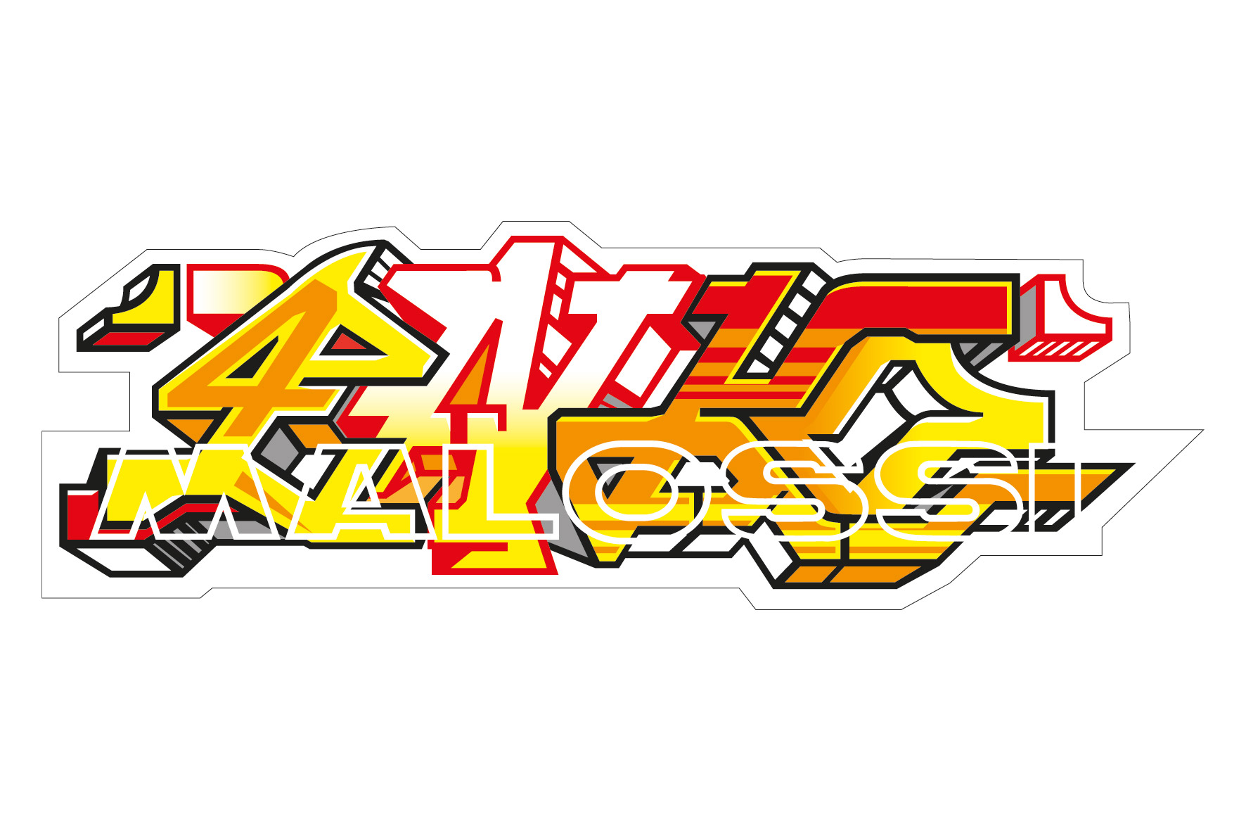 Malossi 2 Enko4 ?Murales? stickers - size 17.5x6 cm