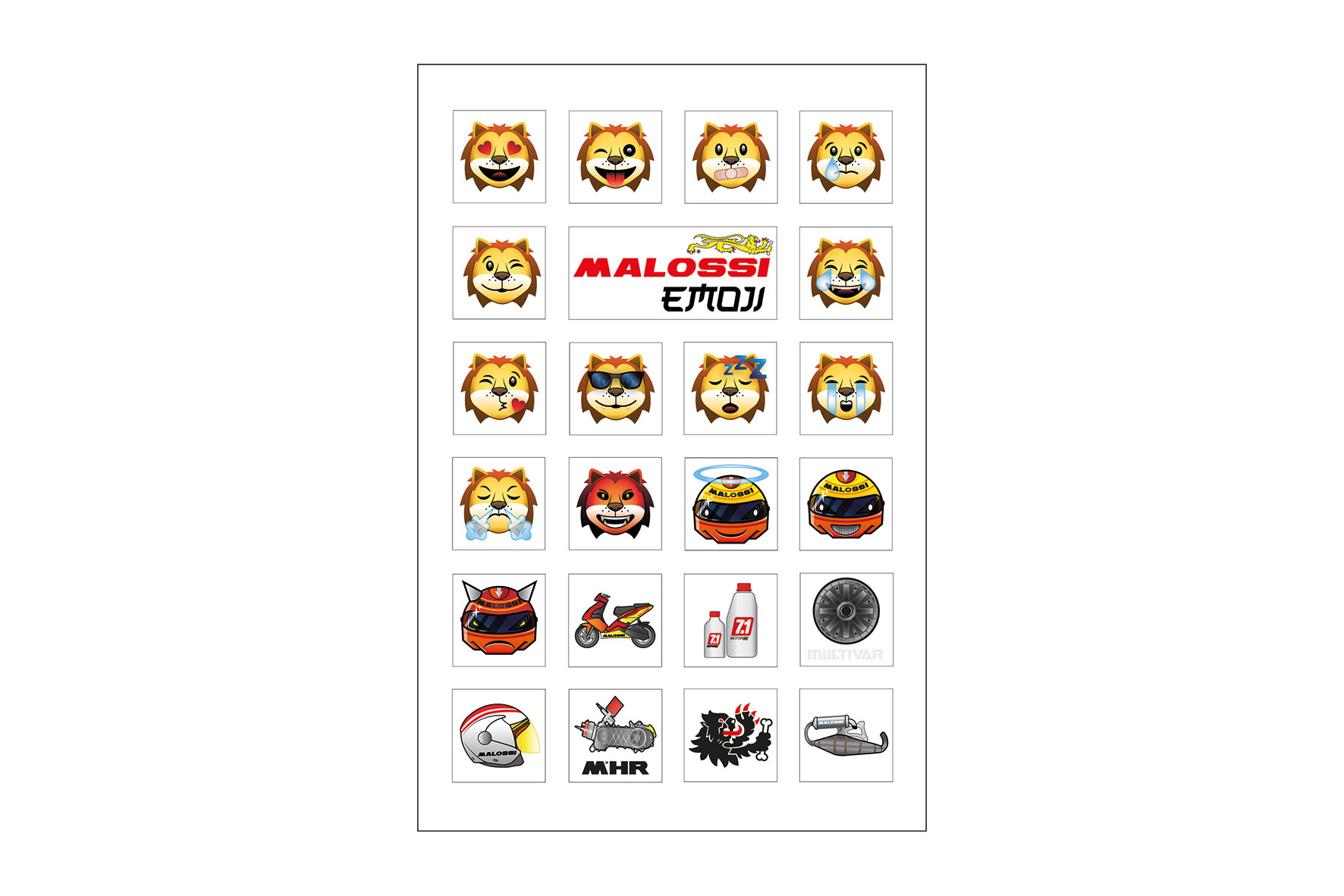 Malossi FOLDER of MALOSSI EMOJI MINI STICKERS 11,5x16,8 cm