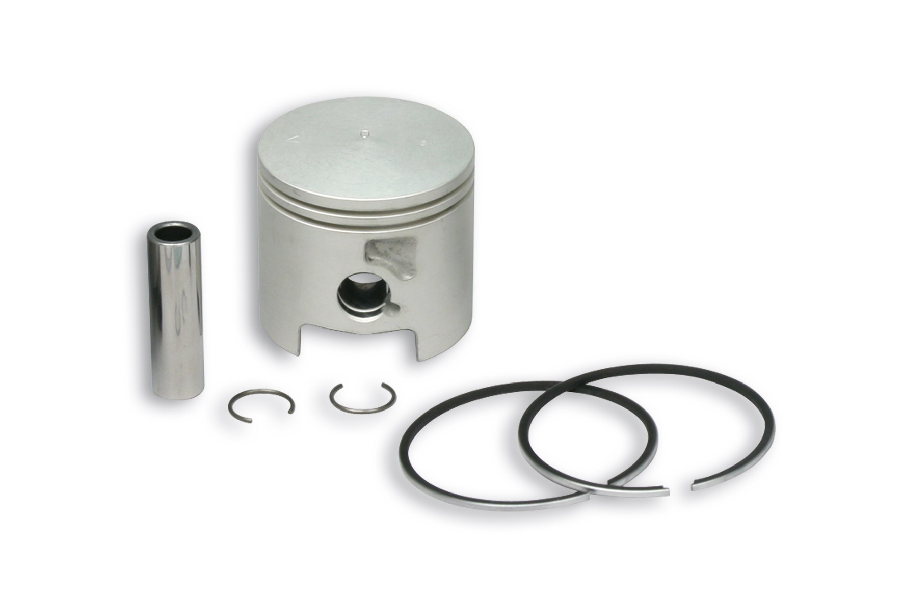 Malossi 2T D.50 piston size 0 with pin D.12 and 2 rectangular rings size B