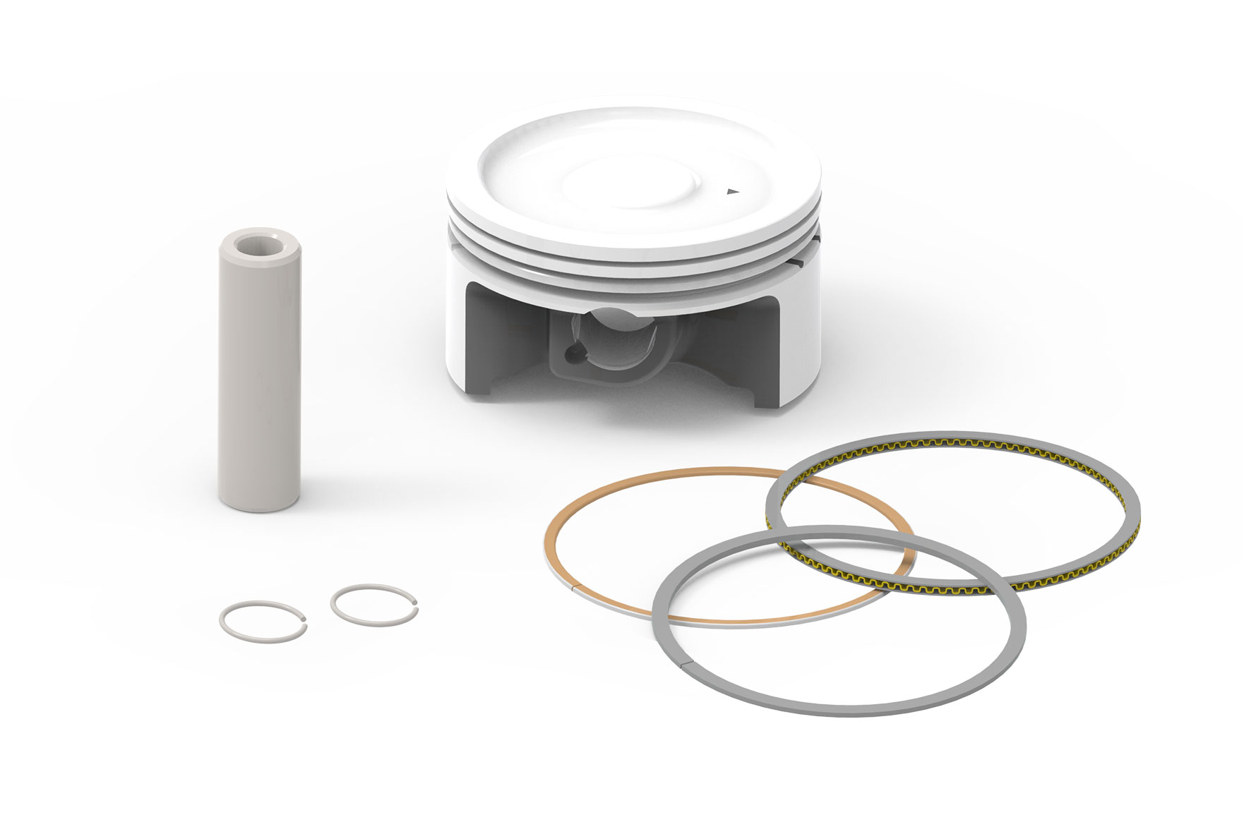 Malossi 4T D.63 piston size 0 with pin D.14 and 3 rectangular rings size A