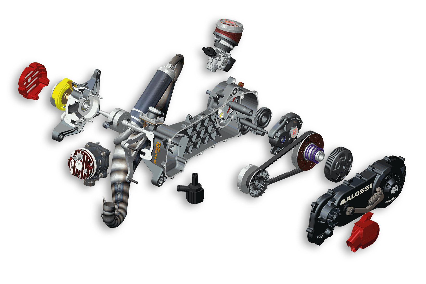 Malossi RC-ONE 94cc Complete Engine Piaggio Quartz 50 2T LC