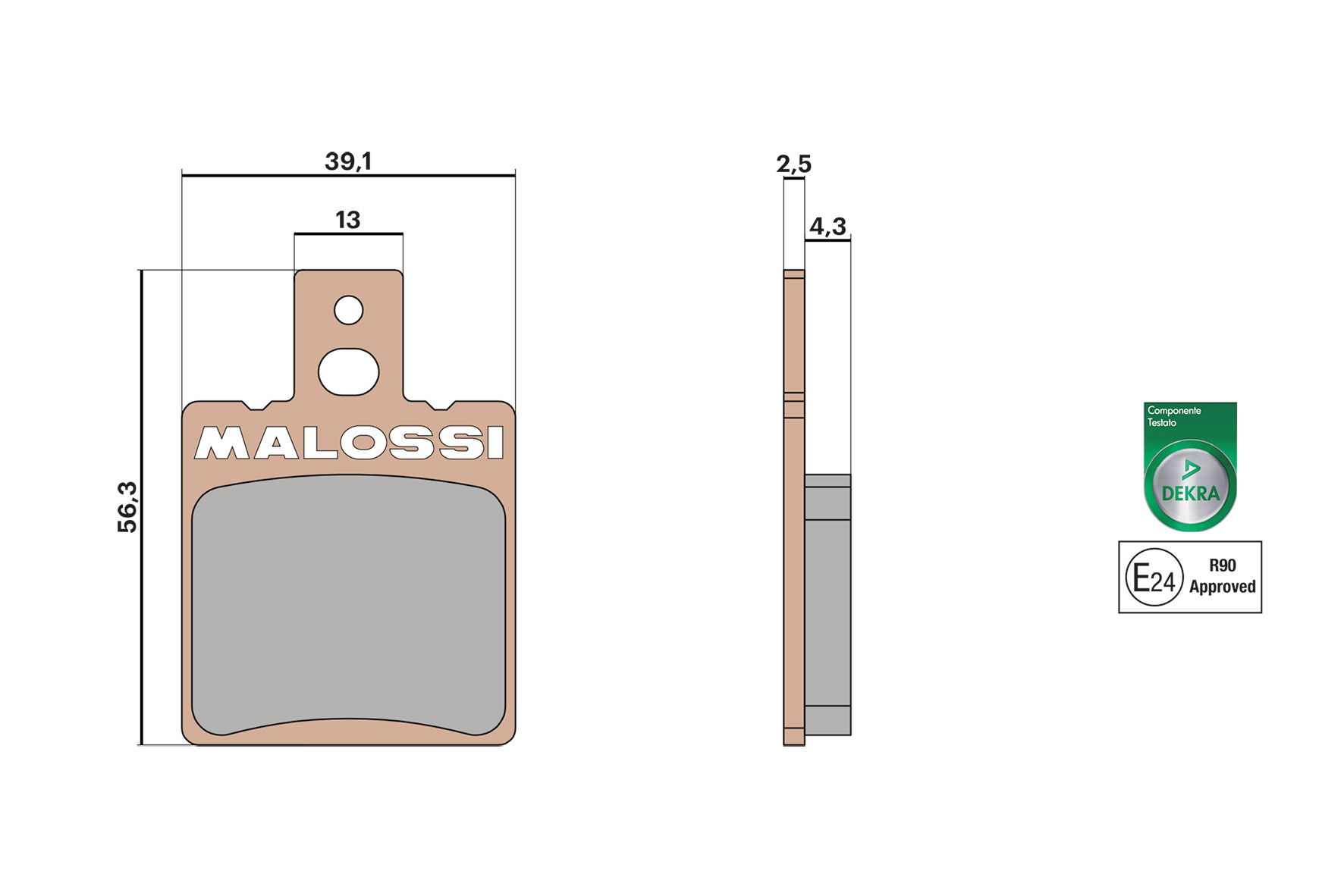 Malossi Pastiglie freno BRAKE PADS MHR SYNT omologate Aprilia Leonardo 125 4T LC