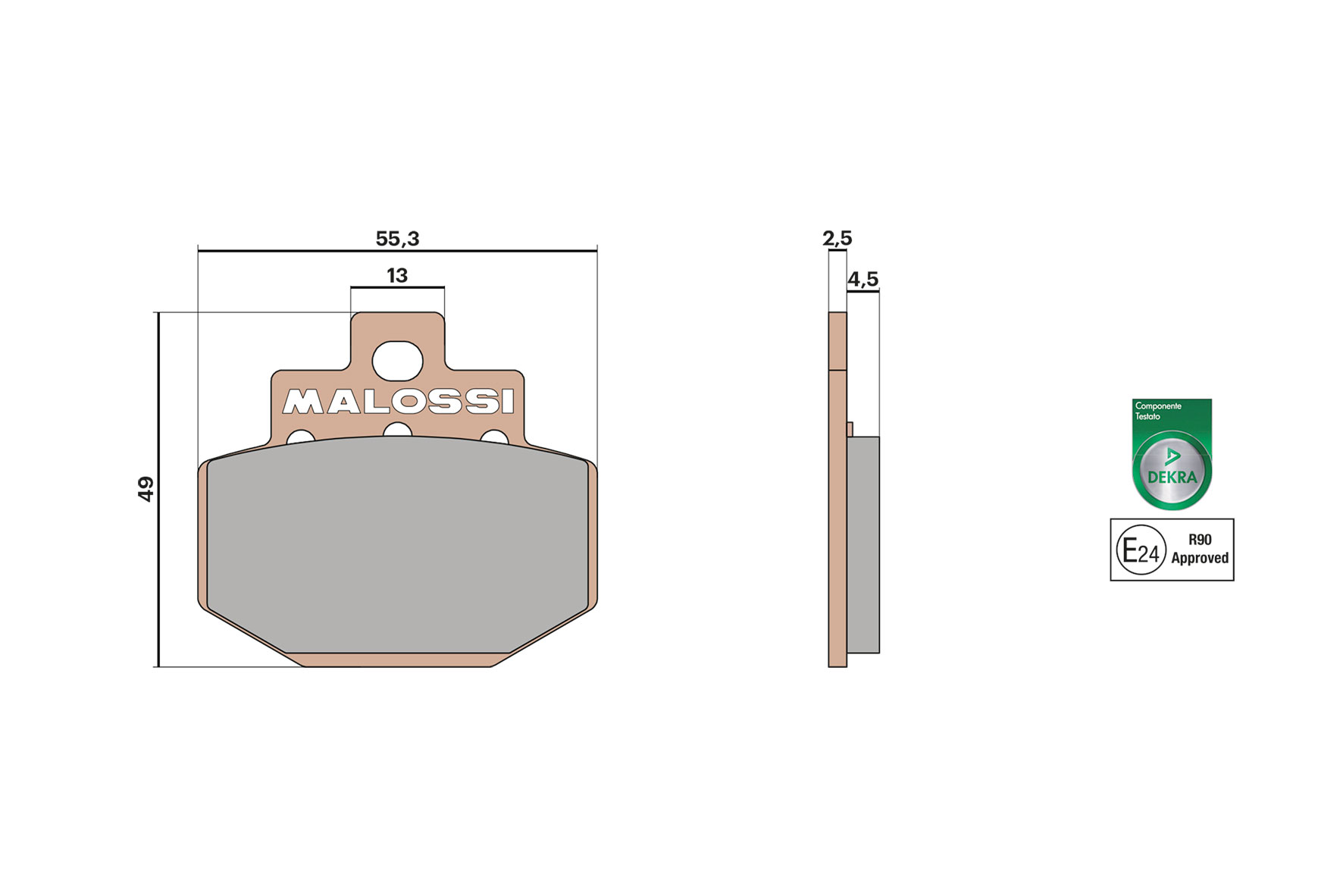 Malossi Pastiglie freno BRAKE PADS MHR SYNT omologate Benelli Adiva 125 4T (Leader)