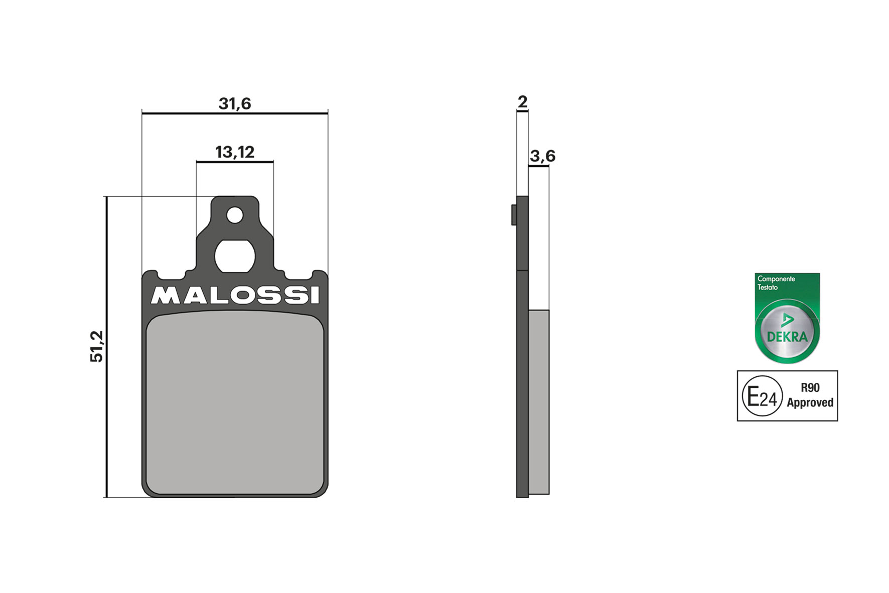 Malossi Pastiglie freno BRAKE PADS omologate Italjet Formula 50 2T (F.Morini)