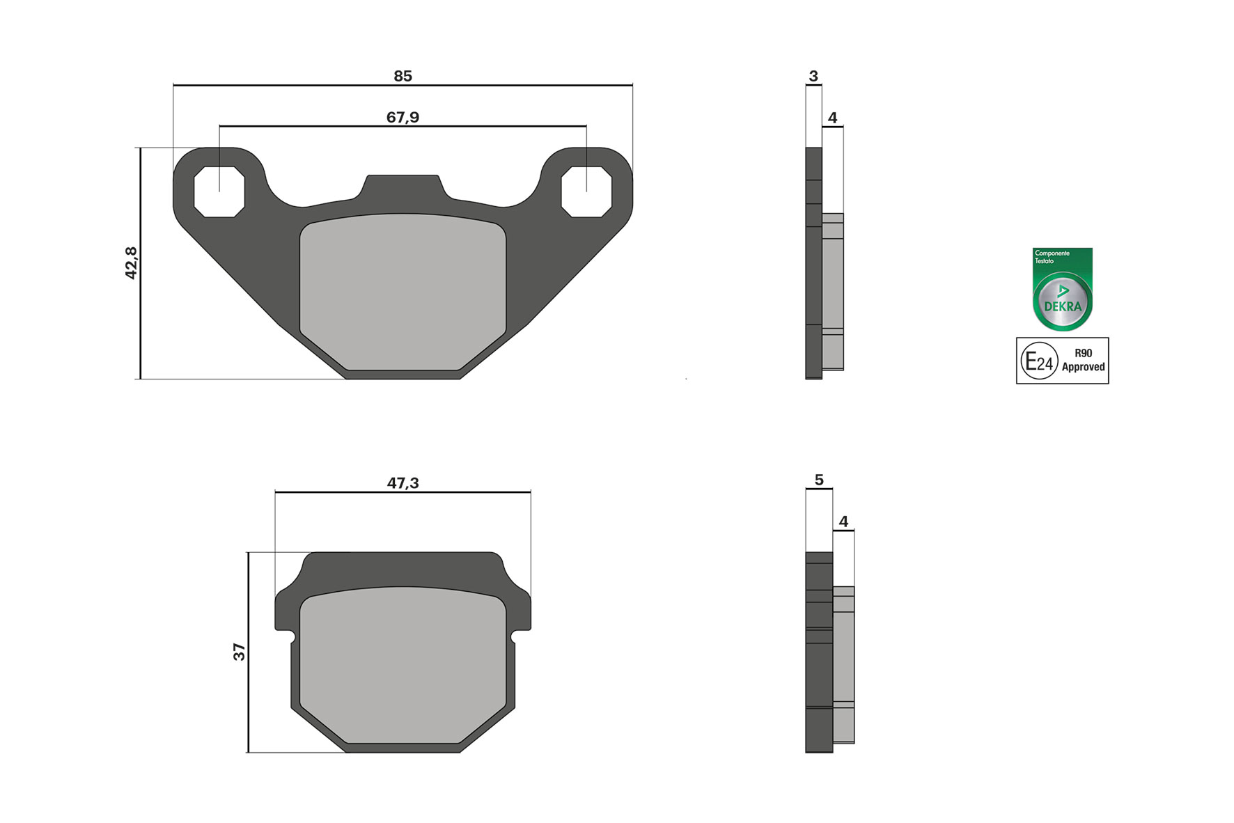Malossi Pastiglie freno BRAKE PADS omologate Aprilia RS 50 2T LC euro 4 2018-(D50B0)