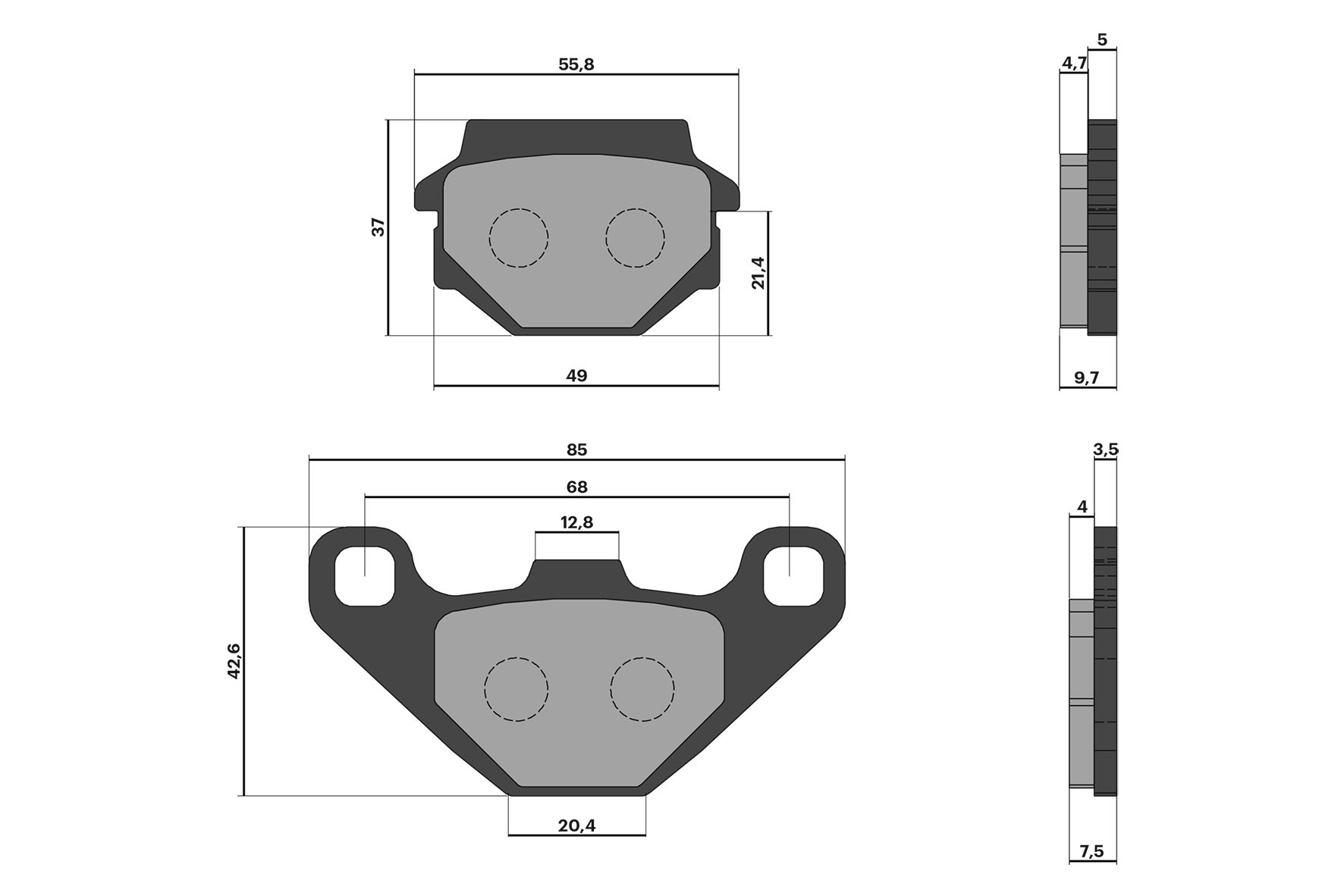 Malossi Pastiglie freno BRAKE PADS Aeon Motor Cobra 400 4T LC (V69C)