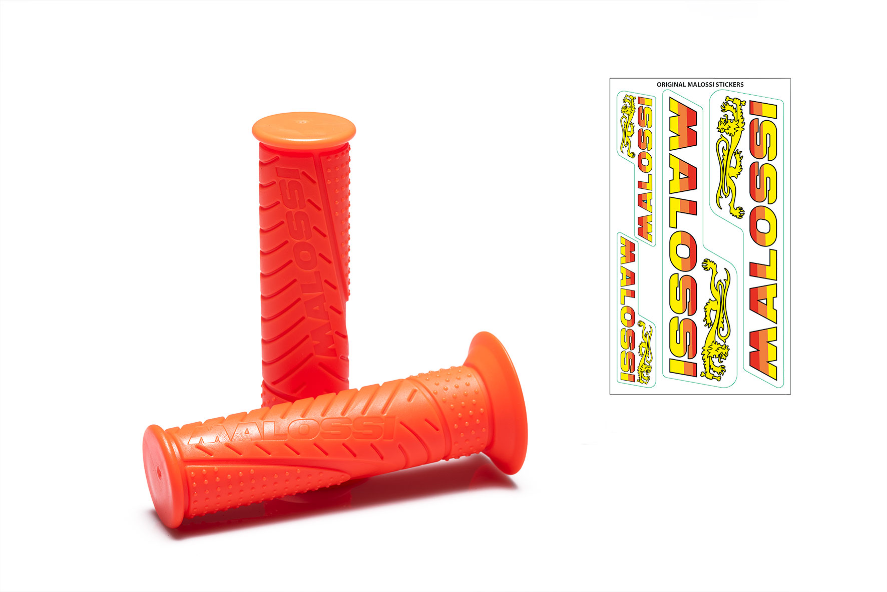 Malossi 2 manopole MALOSSI MHR FLUO ORANGE - modello con chiusura a lato