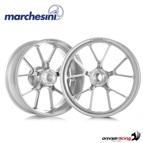 Coppia di cerchi Marchesini M10RR Kompe Motard in alluminio silver per KTM 450SMR 2006>2012