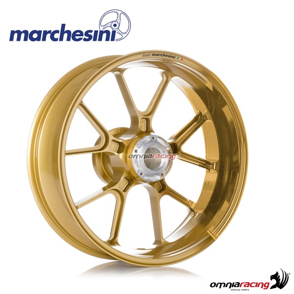 Cerchio posteriore Marchesini M10RR Kompe Motard in alluminio oro per Suzuki RMZ450 2005>2012