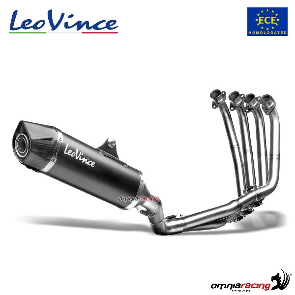 Impianto di scarico completo LeoVince Nero omologato in acciaio per Honda CB650F 2014>2016