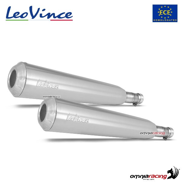 Leovince Pair of Exhaust Classic Racer Steel Homologated for 