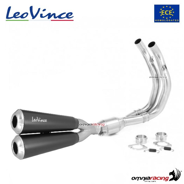 Impianto di scarico completo LeoVince GP Duals omologato in acciaio per Yamaha MT07/FZ07 2017>2020