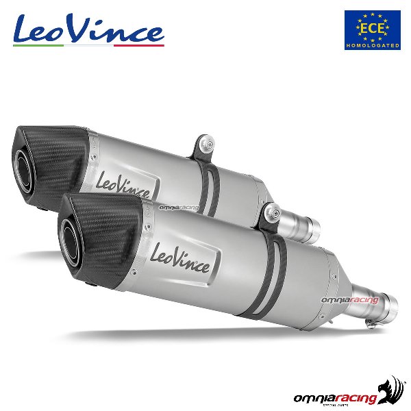 Coppia di terminali LeoVince LV One Evo omologati in acciaio per KTM 990 LC8 Adventure 2006>2012