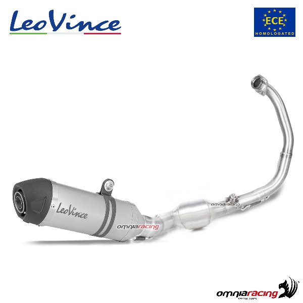 LeoVince Complete Exhaust System SBK LV ONE EVO Black Edition, Stainless  Steel Black, Carbon Cap, 1/1 for Yamaha MT-125/YZF-R125
