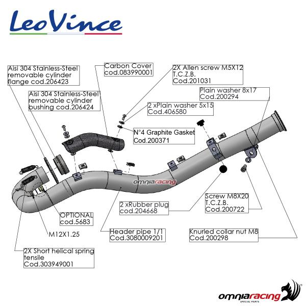 LeoVince SBK collettore catalizzato KTM 690 Enduro R/SMC R