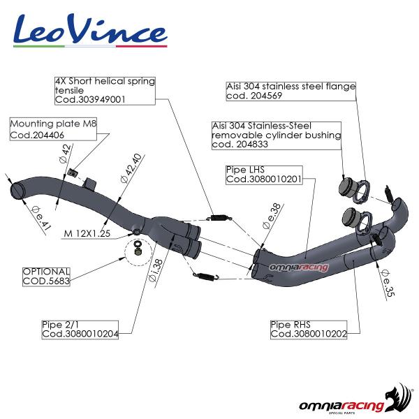 Leovince steel racing headers Yamaha Tenere 700 2019-2020