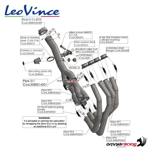 Leovince Sbk Racing Manifold for Z900 - 80014 0001 - - Pipes - & Silencers