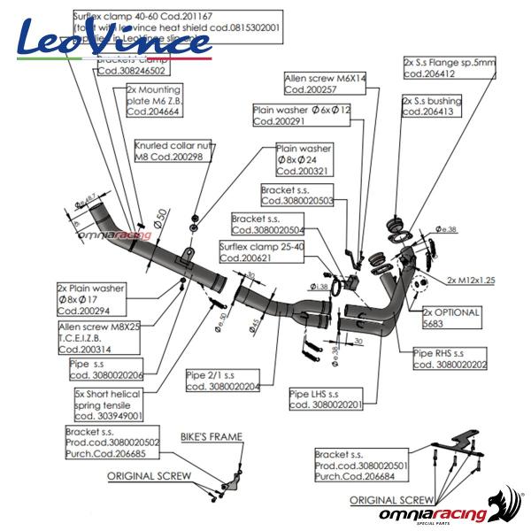 Leovince steel racing headers Honda Africa Twin 1100/Adventure Sport 2020-2023