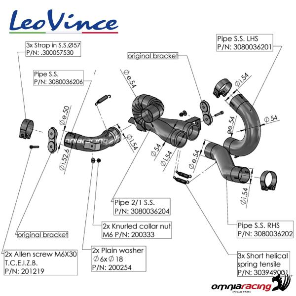 LeoVince raccordo elimina catalizzatore per Ducati Multistrada V4 / V4S 2021-2023