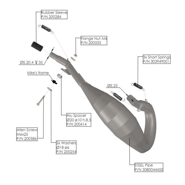 Leovince steel racing header Sherco 50SE-RS 2021-2024