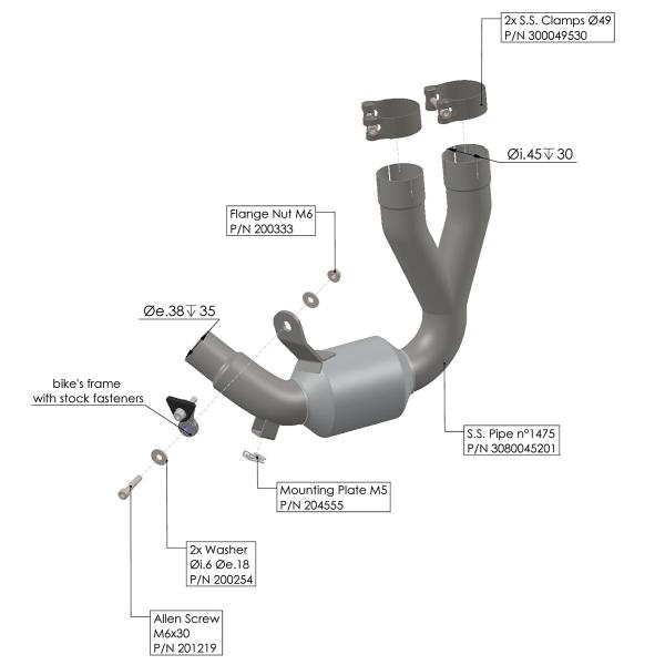 LeoVince headers link pipe eliminates catalyst Ducati Scrambler 800 2023-2024