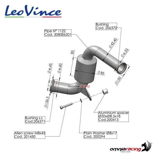 Leovince steel dekat racing link pipe KTM Duke 125 2017-2020