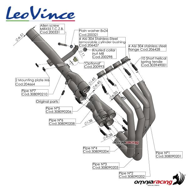 Leovince steel racing headers Kawasaki Z900RS/Cafe 2018-2024