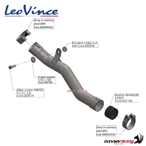 Leovince steel dekat racing link pipe Benelli Leoncino 500 2017-2024