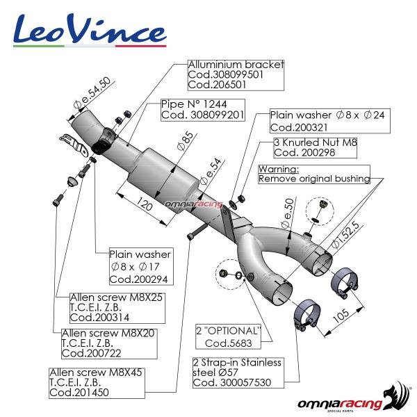 Raccordo racing dekat acciaio Leovince Yamaha MT10/MT10SP 2022-2024