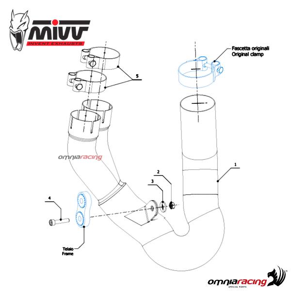 Mivv raccordo collettore elimina catalizzatore acciaio tubo No Kat per Ducati Hypermotard 950 2021>