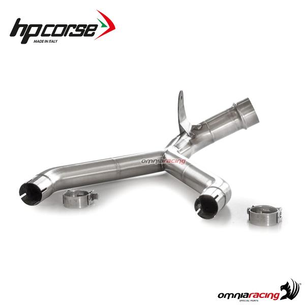 HPCORSE raccordo racing 2:1 decat con fori sonda per collettori originali Moto Guzzi V85TT 2019>2021
