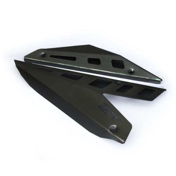 Pair of Zard DX+SX side panels in black anodized aluminum