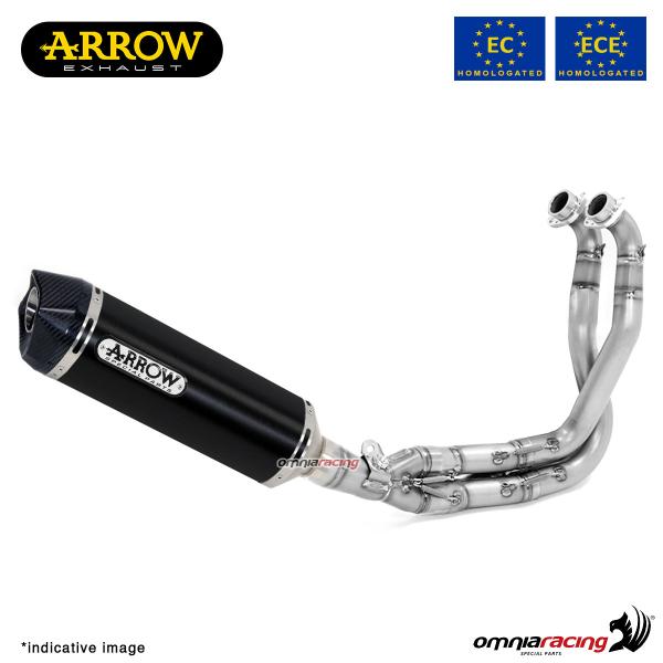 Scarico completo Arrow Race-Tech omologato in alluminio dark per Kawasaki Ninja 650 2017>2020