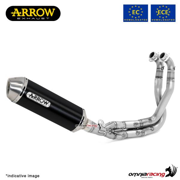 Scarico completo Arrow Race-Tech omologato in alluminio dark per Kawasaki Ninja 650 2017>2020