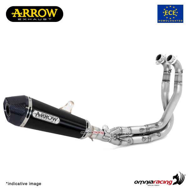 Arrow full system exhaust approved in steel dark for Kawasaki Z650 2017>2020