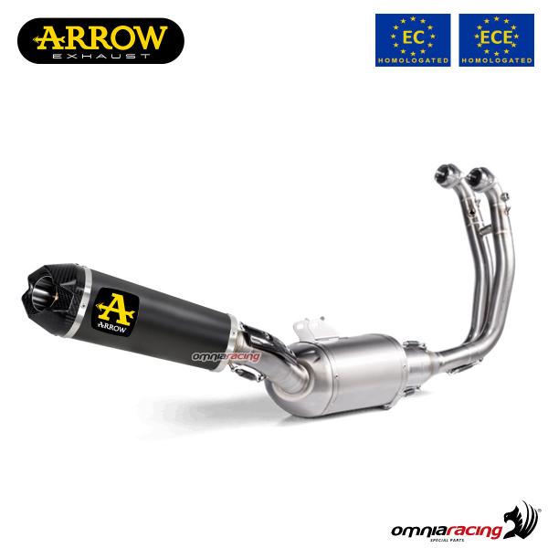Impianto di scarico completo Arrow Indy Race omologato in alluminio dark per Aprilia RS660 2020>2023