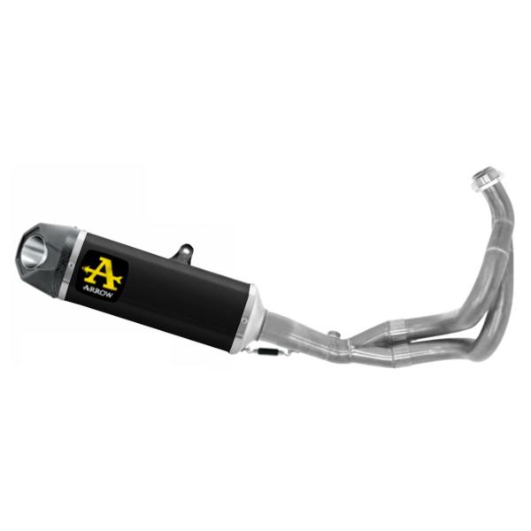 Arrow approved black aluminum Indy Race EVO complete exhaust Kawasaki Ninja 650 2021-2023
