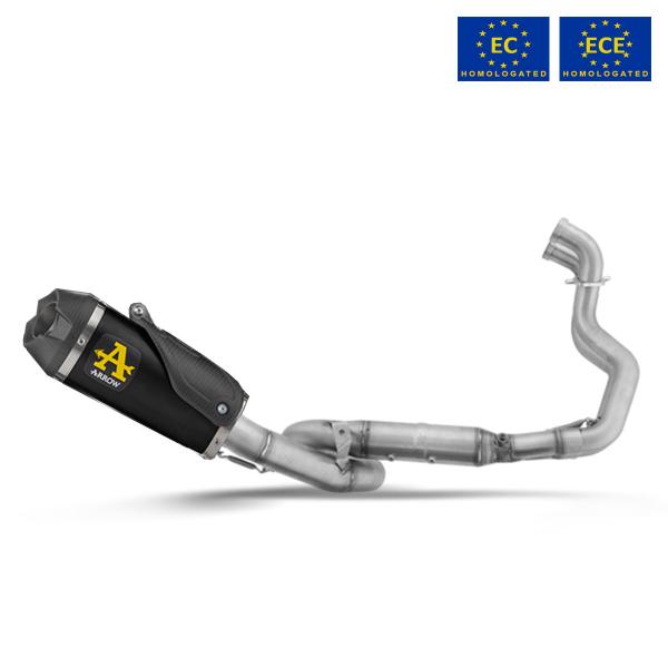 Arrow Works full system exhaust approved black steel Suzuki GSX8R 2024-2025