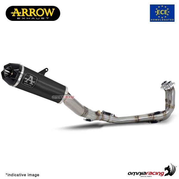 Arrow full system exhaust approved Indy Race in black titanium for Yamaha Tmax 530 2017>2019