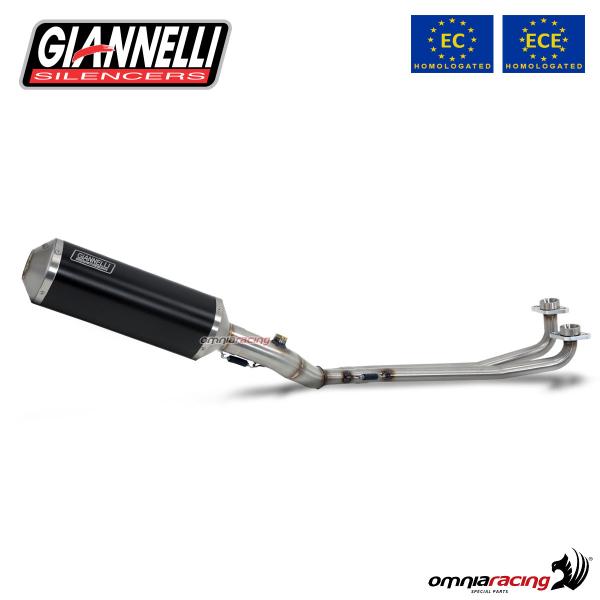 Impianto di scarico completo Giannelli per Kymco AK550 2017>2020 Ipersport alluminio nero omologato