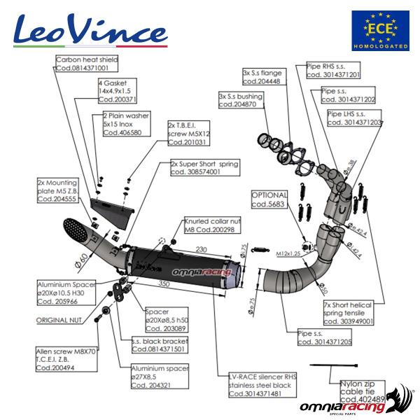 EM MOTO  14228EKB - Full Exhaust LeoVince LV ONE EVO Black YAMAHA MT-09 SP  (18-20)