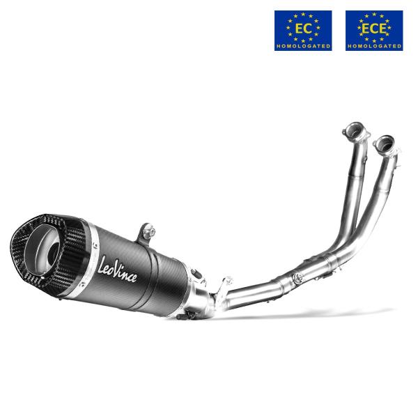 Leovince LV ONE EVO complete exhaust carbon approved Kawasaki Z650 2021-2024