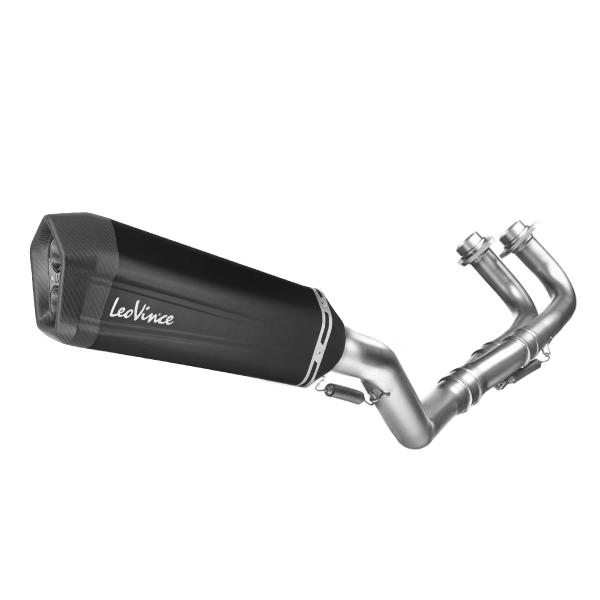 Leovince LV12 complete exhaust black steel racing Yamaha Tmax 560 2020-2024